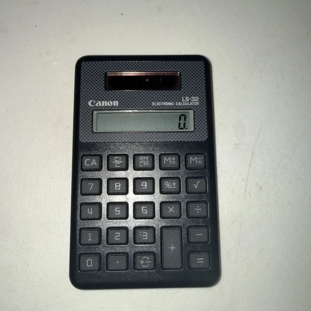 Vintage Canon LS-32 Solar Powered Electronic Calculator